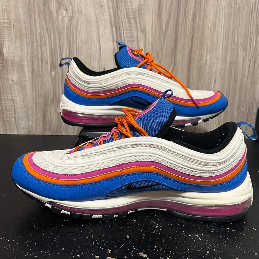 Nike Air Max 97 Active Fuchsia White Orange Men's Size 13 CW6992-100 Multicolor - Picture 3 of 10
